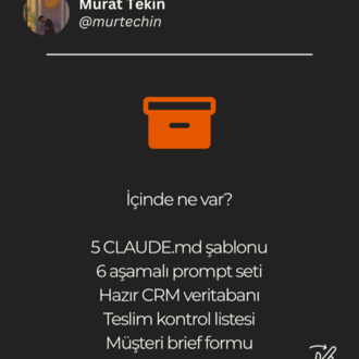 İlk Sistem Kiti – İşletmelere Sistem Kurmaya Başla (CLAUDE.md Şablonları + Prompt'lar)