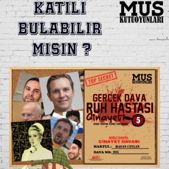 Ruh Hastası Davası Dedektif Oyunu Cinayet Çözme Katil Kim Suçlu Bulma Kutu Oyunu