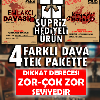 4 FARKLI DAVA TEK PAKET HEDİYELİ ÜRÜN KATİL KİM DEDEKTİF OYUNU