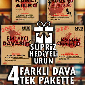 4 FARKLI DAVA TEK PAKET HEDİYELİ ÜRÜN KATİL KİM DEDEKTİF OYUNU