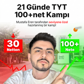21 Günde TYT 100+net Kampı / Seviyene özel kamp!