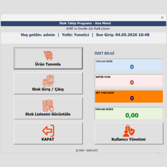 Esnaflar İçin Stok Takip Programı | Excel Tabanlı | Tek Seferlik Ödeme