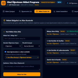 Okul Nöbet Programı — İLK ALIM (1 Yıl Dahil)