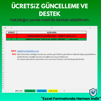 TEK GÖREV YERİ NÖBET TAKİP EXCELİ (BASİT SÜRÜM)