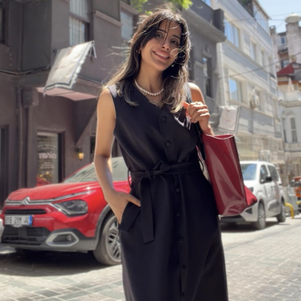 Yelek Elbise Siyah 