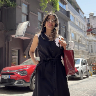 Yelek Elbise Siyah 