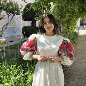 Keten Çiçekli elbise 