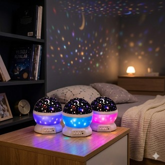 Dönen Starmaster Projeksiyonlu Yıldızlı Gece Lambası