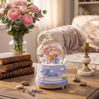 Dekoratif Love Tasarımlı Kar Küresi