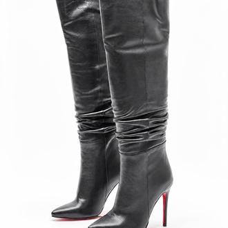 Christian Louboutin Siyah Topuklu Çizme