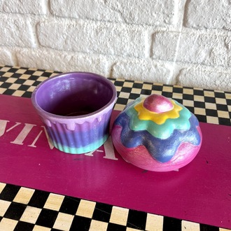 Tamamen El Boyaması Polyester Donut Kutu