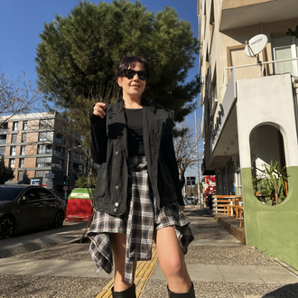 Siyah Denim Yelek 