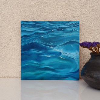 Huzur | yağlı boya Tablo | El Yapımı Duvar Dekoru | 20x20 cm