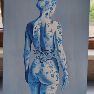Ağaç üzerinde Yağlı boya Tablo | El Yapımı Duvar Dekoru | 30x40 cm
