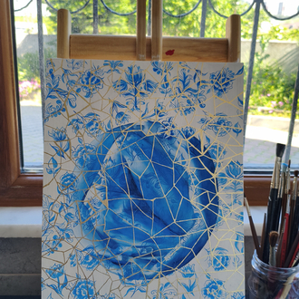 Ağaç üzerinde Yağlı boya Tablo | El Yapımı Duvar Dekoru | 30x40 cm