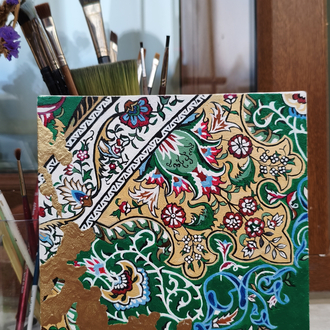Fidan | yağlı boya Tablo | El Yapımı Duvar Dekoru | 20x20 cm