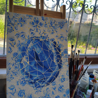Ağaç üzerinde Yağlı boya Tablo | El Yapımı Duvar Dekoru | 30x40 cm