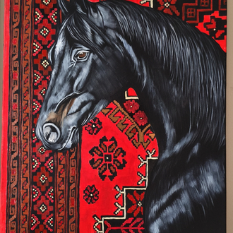 At Akrilik Tablo | El Yapımı Duvar Dekoru | 35x50 cm
