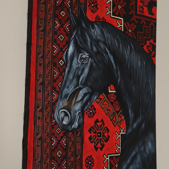 At Akrilik Tablo | El Yapımı Duvar Dekoru | 35x50 cm