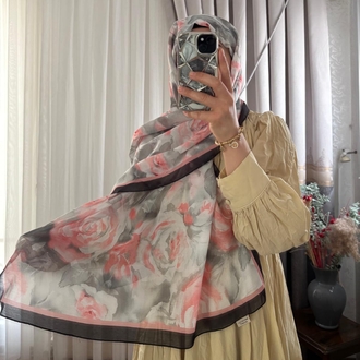 Gül desen pamuk şal 