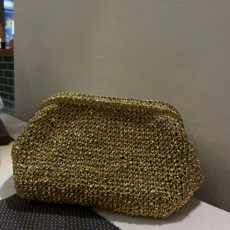 Gold metalik clutch çanta