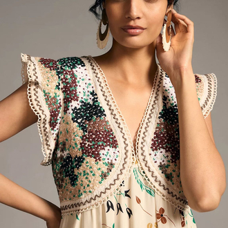 Anthropologie İşlemeli Elbise