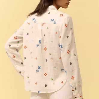 Anthropologie İşlemeli Müslin Gömlek