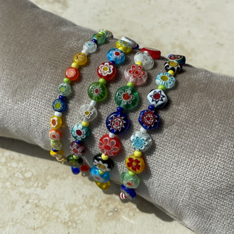 Millefiori Cam Boncuk Bileklik