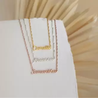 Navan 925 Ayar Gümüş Kişiye Özel İsim Kolye (Gold, Silver ve Rose)