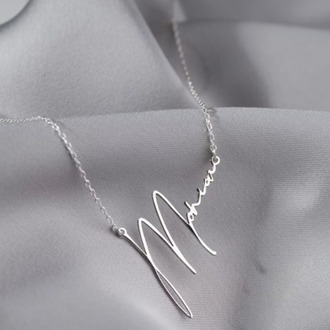 Navan 925 Ayar Gümüş Kişiye Özel El Yazısı İsim Kolyesi (Gold, Silver ve Rose)
