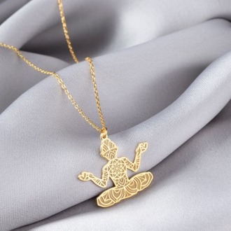 Navan 925 Ayar Gümüş Meditasyon ve Yoga Kolyesi (Gold, Silver ve Rose)