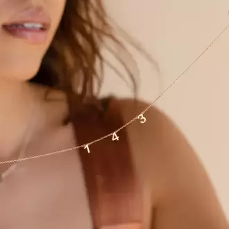 Number Necklace | Altın Gümüş Rose Kaplama | Özel Tasarım | Kutulu Hediye