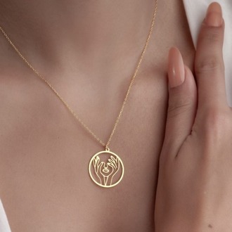 Navan 925 Ayar Gümüş Özgür Ruh Kadın Kolyesi (Gold, Silver ve Rose)