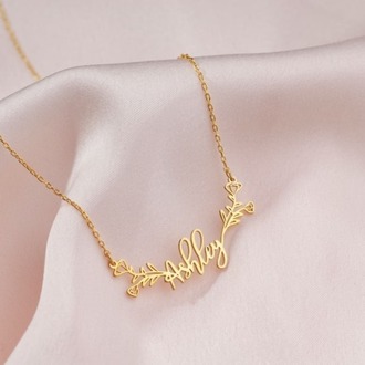 Navan 925 Ayar Gümüş Çiçek Motifli Kişiye Özel İsim Kolyesi (Gold, Silver ve Rose)