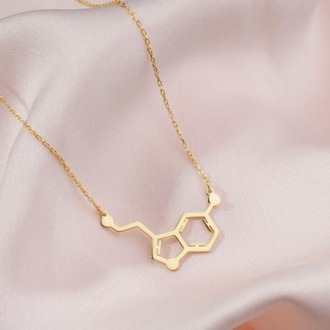 Navan 925 Ayar Gümüş Serotonin Molekülü Kolye