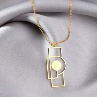 Navan 925 Ayar Gümüş Geometrik Minimal Kolye (Gold, Silver ve Rose)