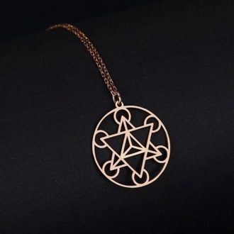 Navan 925 Ayar Gümüş Merkaba Kolyesi (Gold, Silver ve Rose)