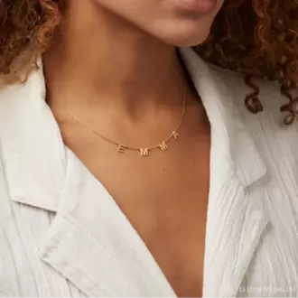 Letter Necklace | Altın, Gümüş Kaplama | Özel Tasarım | Kutulu Hediye