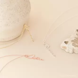Minimalist Name Necklace in Sterling Silver | Gümüş Kaplama | Özel Tasarım | Kutulu