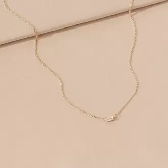 Baguette Diamond Necklace | Altın Kaplama | Özel Tasarım | Kutulu Hediye