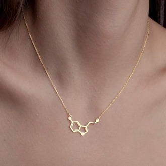 Navan 925 Ayar Gümüş Serotonin Molekülü Kolye