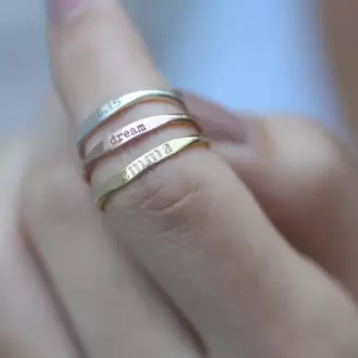 Custom Delicate Name Ring | Altın Gümüş Rose Kaplama | Özel Tasarım | Kutulu Hediye