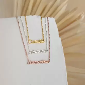 Twist Chain Name Necklace | Altın Gümüş Rose Kaplama | Özel Tasarım | Kutulu Hediye