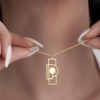 Navan 925 Ayar Gümüş Geometrik Minimal Kolye (Gold, Silver ve Rose)
