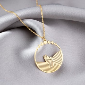 Navan 925 Ayar Gümüş Özgürlük Eller Kolyesi (Gold, Silver ve Rose)