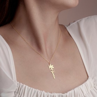 Navan 925 Ayar Gümüş Kar Tanesi Detaylı Kişiye Özel İsim Kolyesi (Gold, Silver ve Rose)