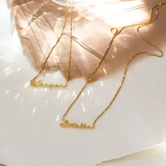 Personalized Name Necklace | Altın Kaplama | Özel Tasarım | Kutulu Hediye
