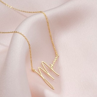 Navan 925 Ayar Gümüş Kişiye Özel El Yazısı İsim Kolyesi (Gold, Silver ve Rose)