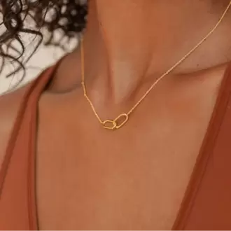 Linked Pendant Necklace | Altın, Gümüş Kaplama | Özel Tasarım | Kutulu 