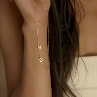 Off-Center Letter Necklace | Altın Kaplama | Özel Tasarım | Kutulu Hediye